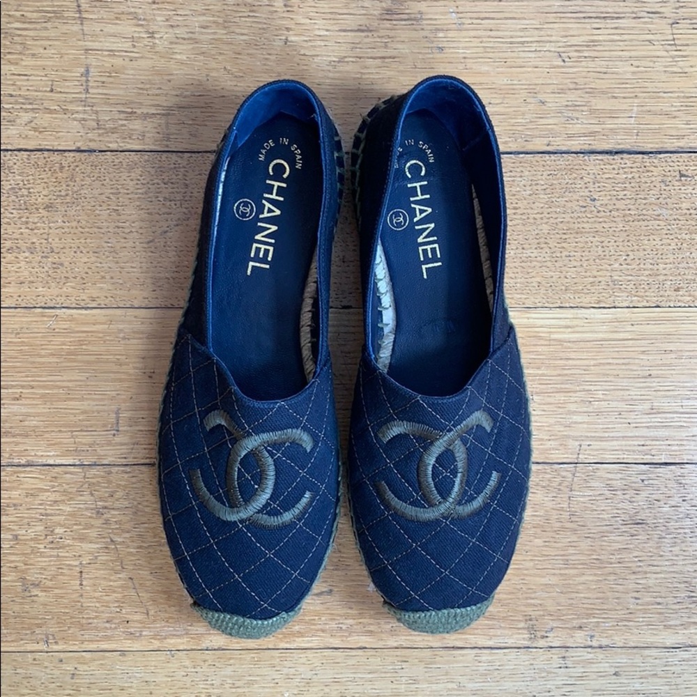Chanel CC canvas quilted 2018 Espadrilles...New!